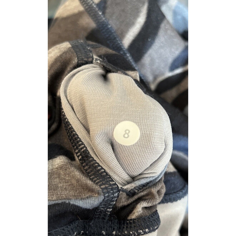 Lululemon Size 8 Wunder Under Pant Hi Rise Full Luon Camo Blue Cotton Soft Feel - Picture 8 of 8